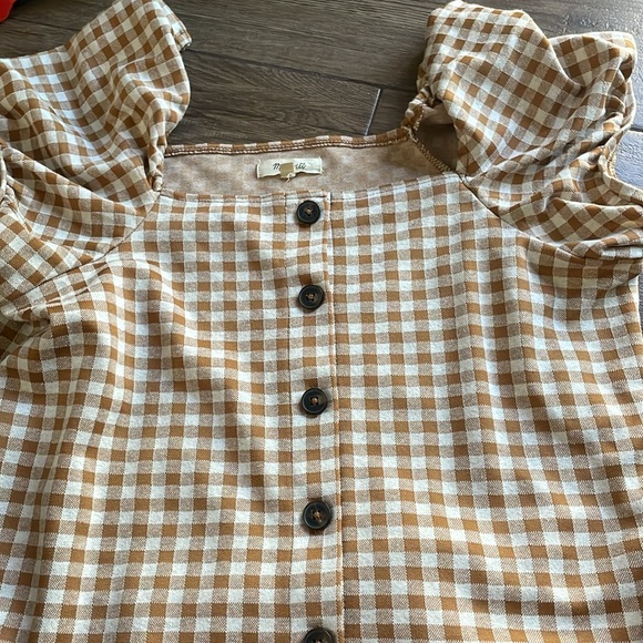 Madewell cap sleeve gingham button up blouse - Picture 4 of 4